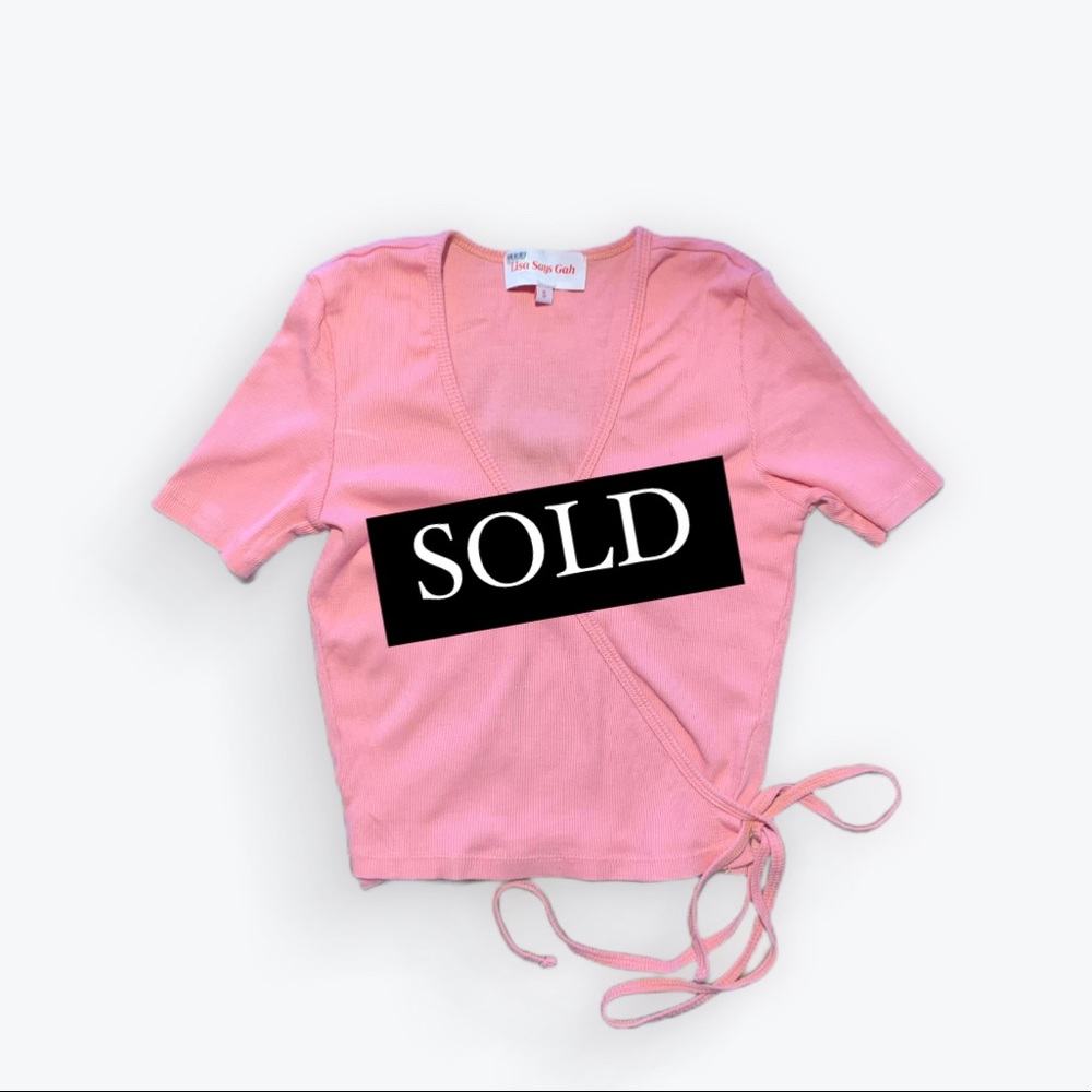 Lisa Says Gah Pink Lucille Wrap Top